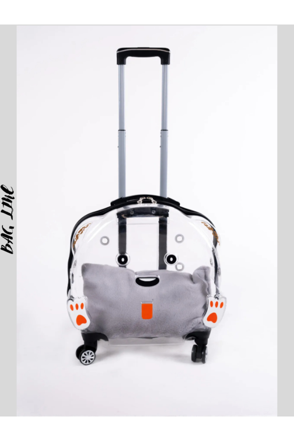 باکس حمل شفاف چرخ‌دار گربه و سگ، مدل بزرگ با دسته کشویی و تشک BAG-21