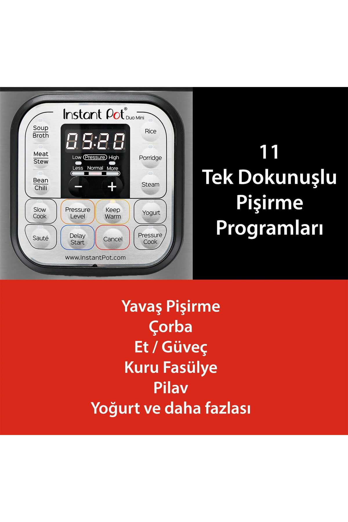 پلوپز چندکاره بخارپز هوشمند DUO 7IN1 5.7 LT. اجاق گاز فشاری برقی ماست ساز اورجینال Instant Pot
