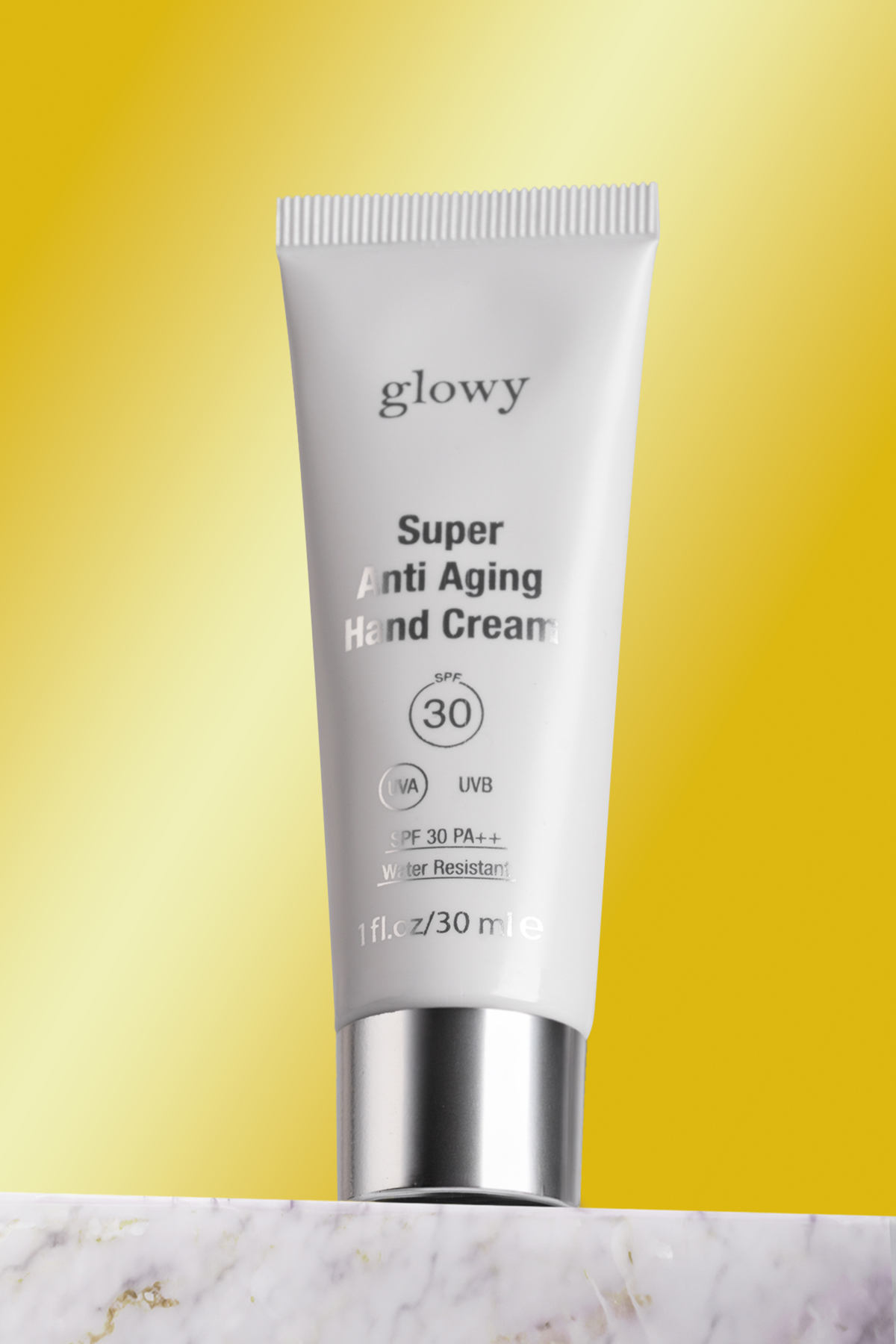 کرم دست مرطوب‌کننده قوی با SPF30 و خاصیت ضد پیری حجم 30 میلی‌لیتر GLOWY