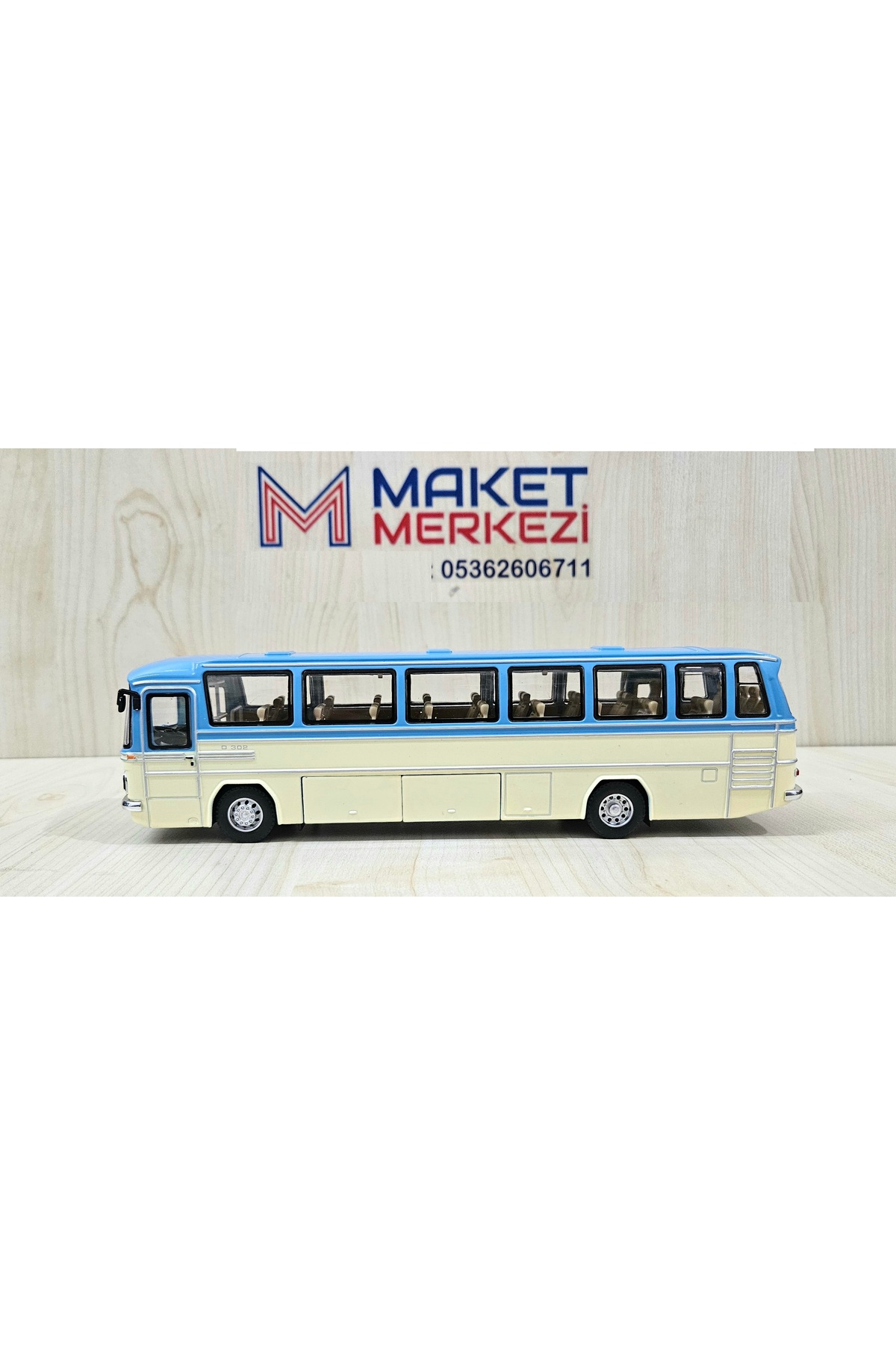 مدل خودرو اتوبوس مرسدس بنز O302 فلزی آبی 25 سانتی متری 1 43 اورجینال Maket