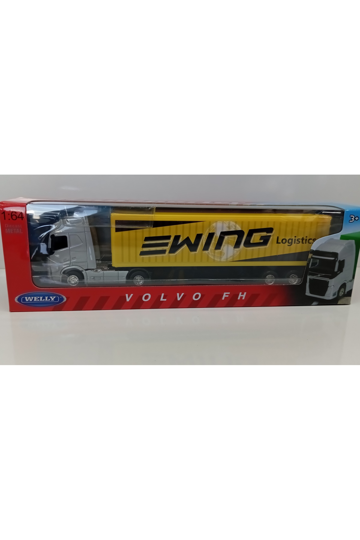مدل خودرو DIANOMI WELLY در مقیاس 1:64 VOLVO FH TRAILER سایز کوچک اورجینال WELLY
