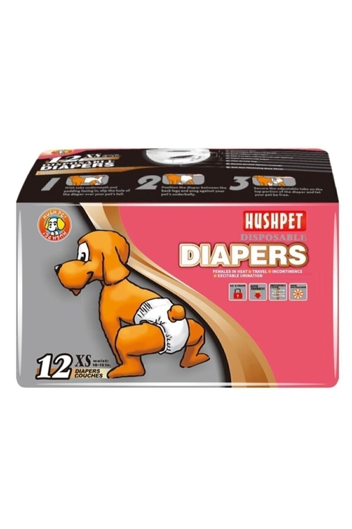 پوشک سگ ماده هاشپت Hushpet Xsmall، بسته ۱۲ عددی