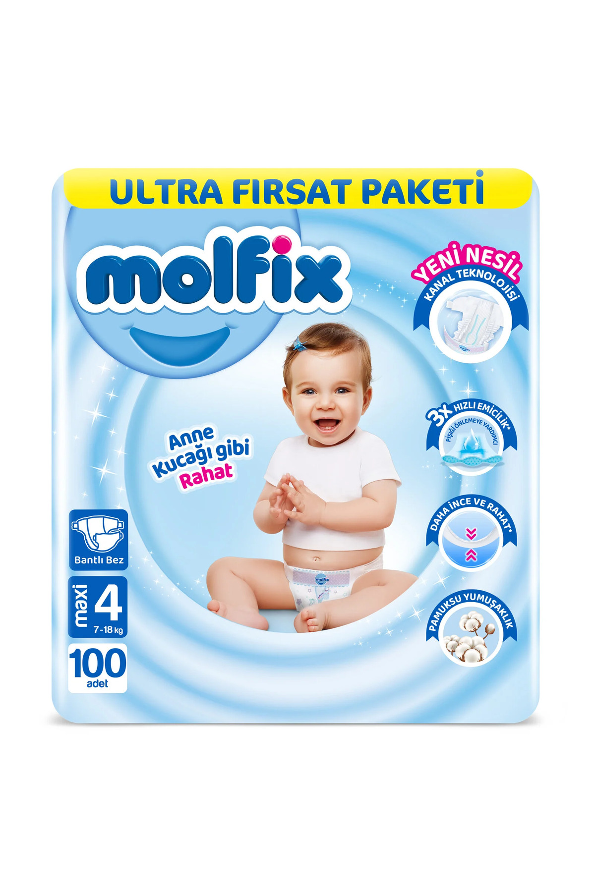 پوشک بچه ULTRA OPPORTUNITY PACK شماره 4 100 عدد اورجینال Molfix