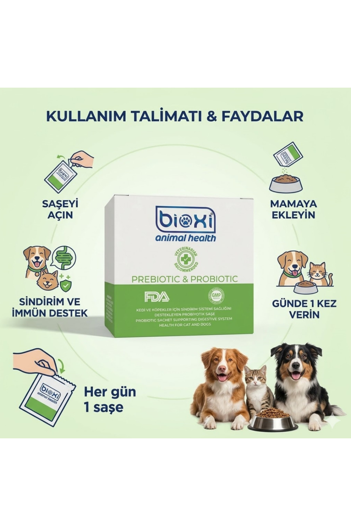 پروبیوتیک و پری‌بیوتیک سگ و گربه بایوکسی Bioxi مدل BXPR01