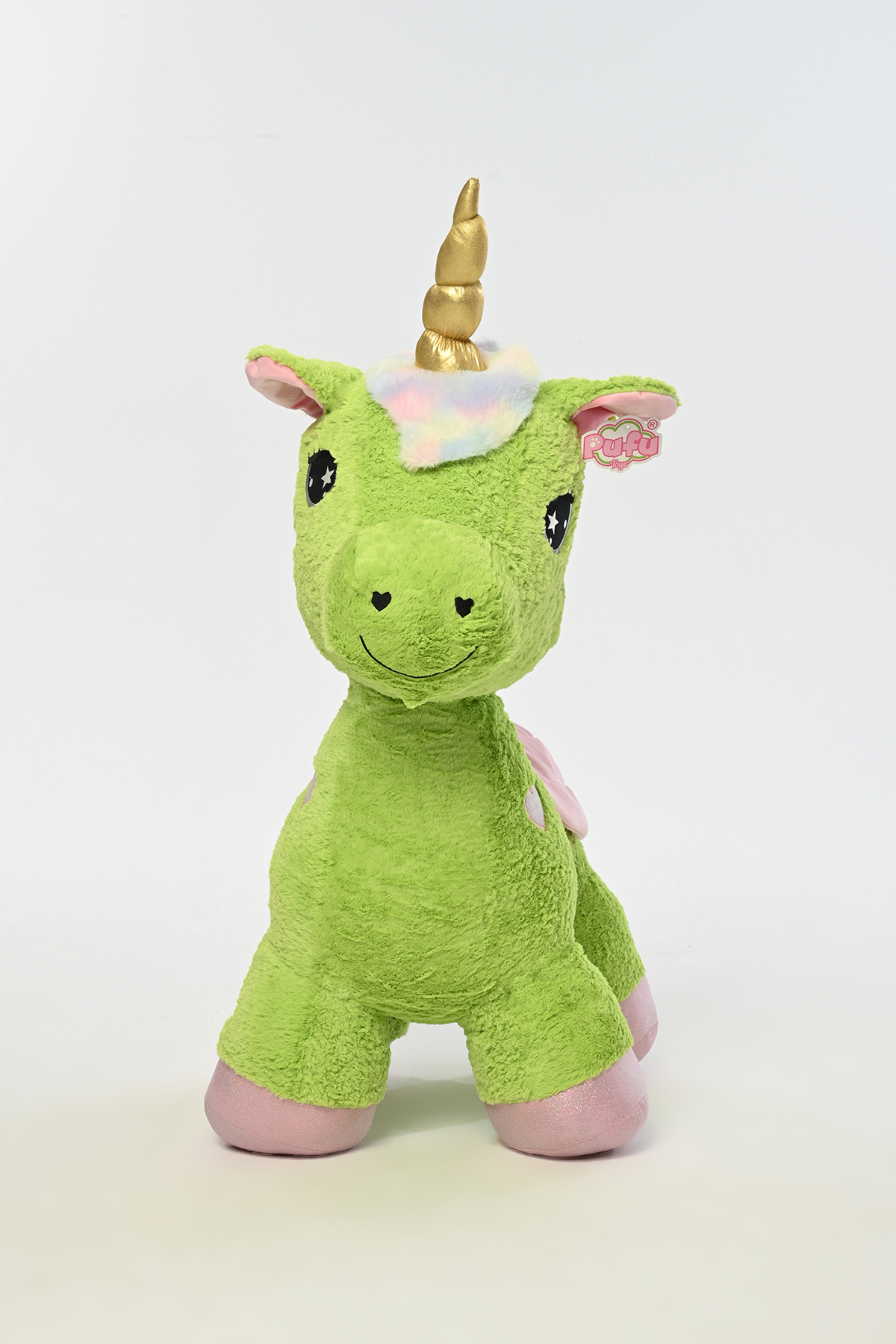 اسباب بازی های پشمی همبازی بالش تکشاخ غول آسا با شاخ و بال 100 سانتی متری Pufu Toys