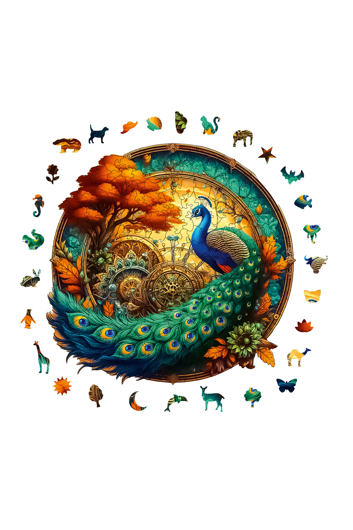 پازل چوبی طاووس 220 قطعه 29X28 سانتی متر از ترکیه WePuzzleUp