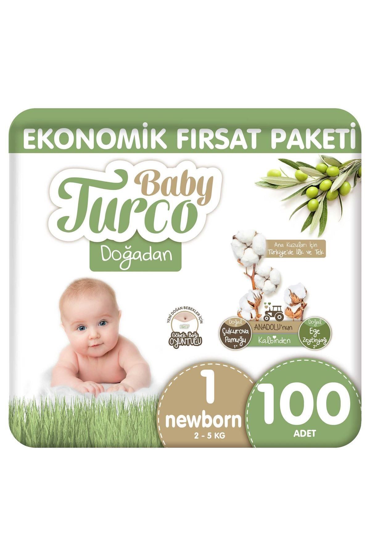 پوشک بچه بسته فرصت اقتصادی دوغادان نوزاد شماره 1 100 عدد اورجینال Baby Turco