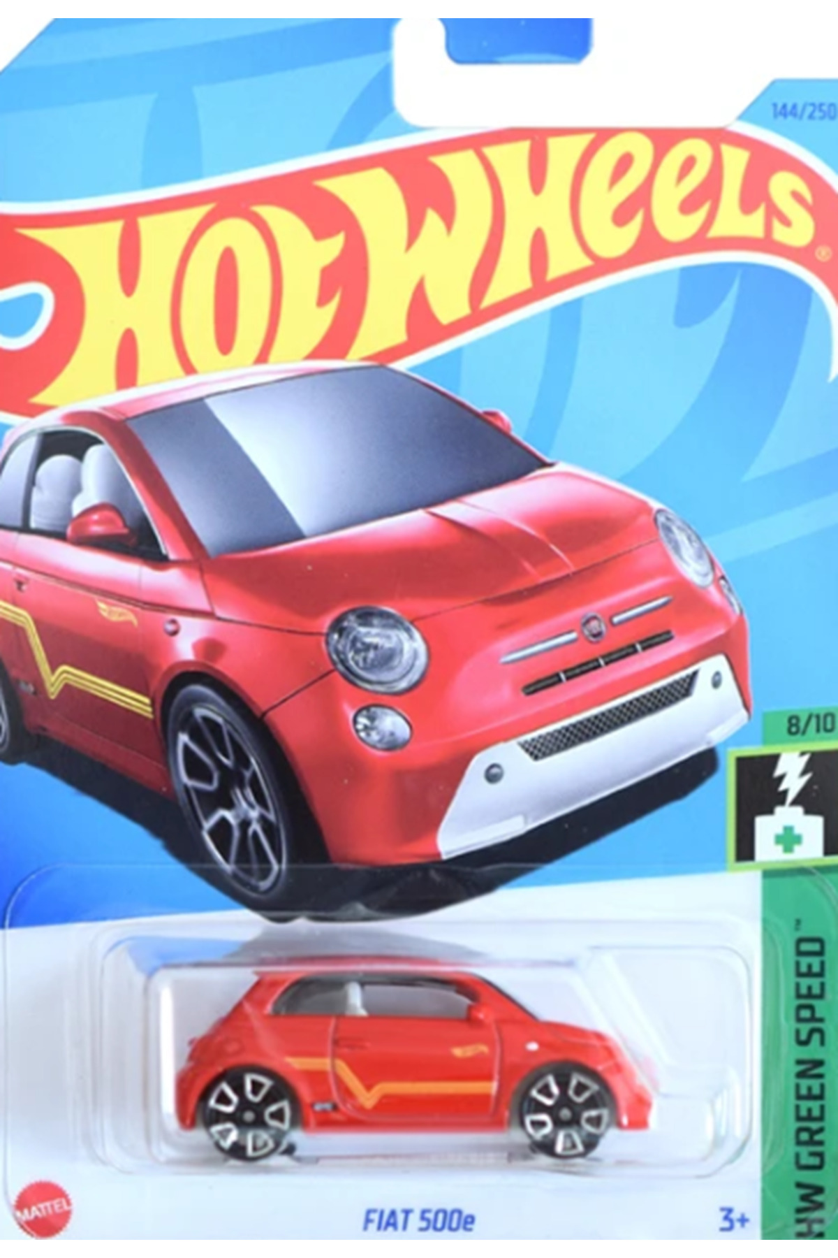ماشین اسباب بازی HW GREEN SPEED ​​FIAT 500 E فلزی قرمز هات ویلز اورجینال HOT WHEELS