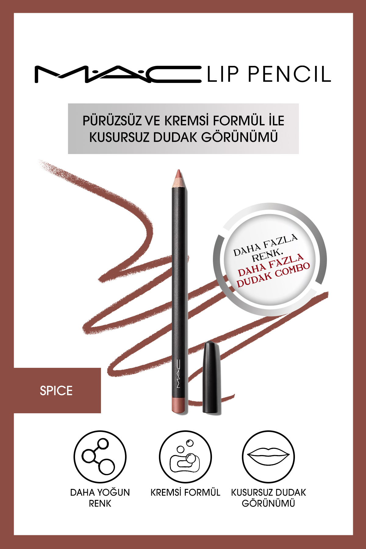مداد لب Lip Pencil مدل SPICE چوب دارچین صورتی حجم 1.45 میل مک MAC