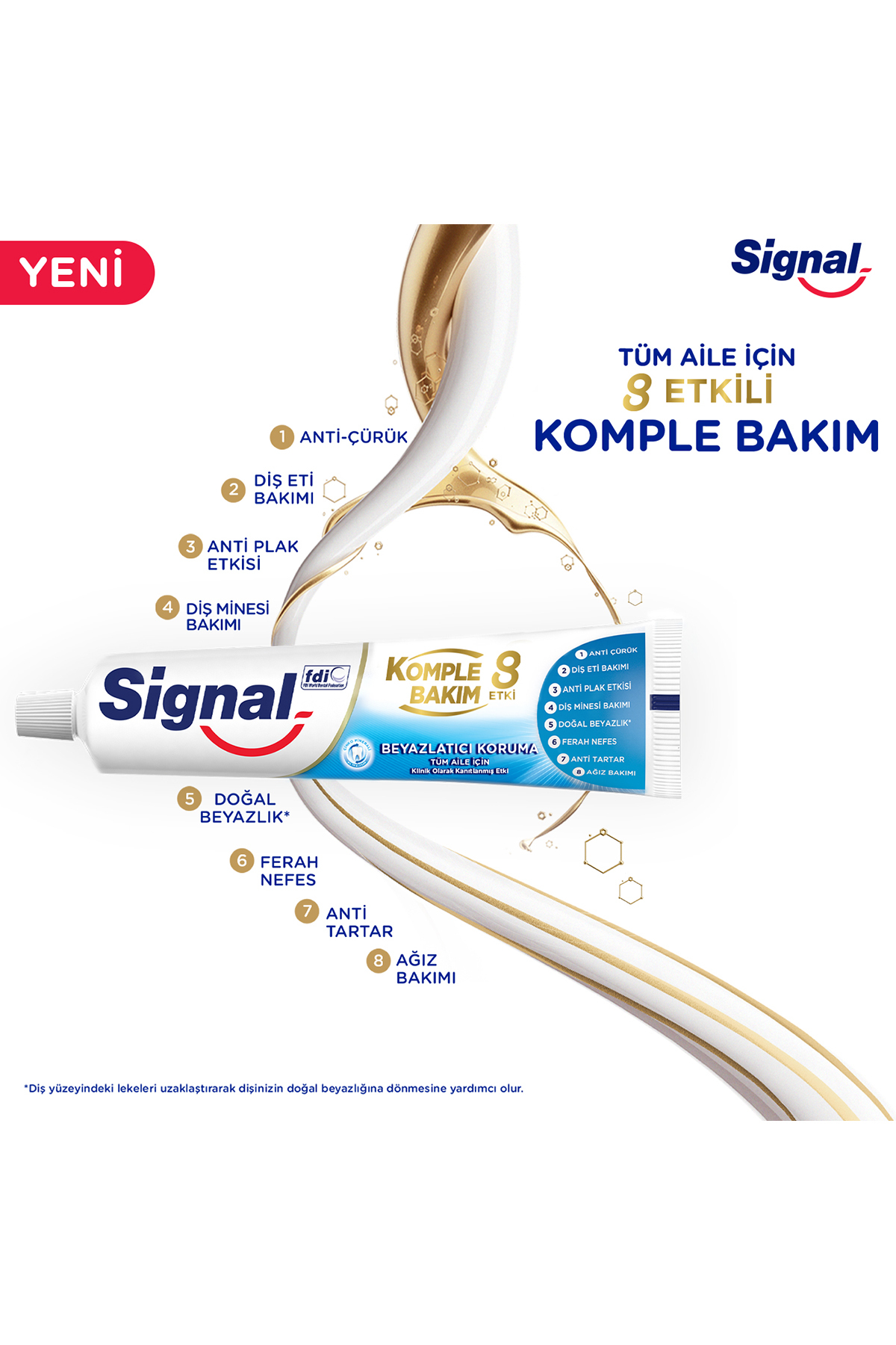 خمیردندان COMPLETE CARE 8 EFFECT PASTE WHITENING PROTECTION ANTI CARIES FOR FRESH BREATH 75 MLX4 Signal