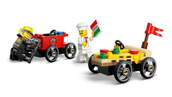 مجموعه ساختنی مسابقه ماشین پیتزا و کامیون آتش‌نشانی لگو LEGO سیتی City مدل 60458، ۷۰ قطعه، حداقل ۵ سال