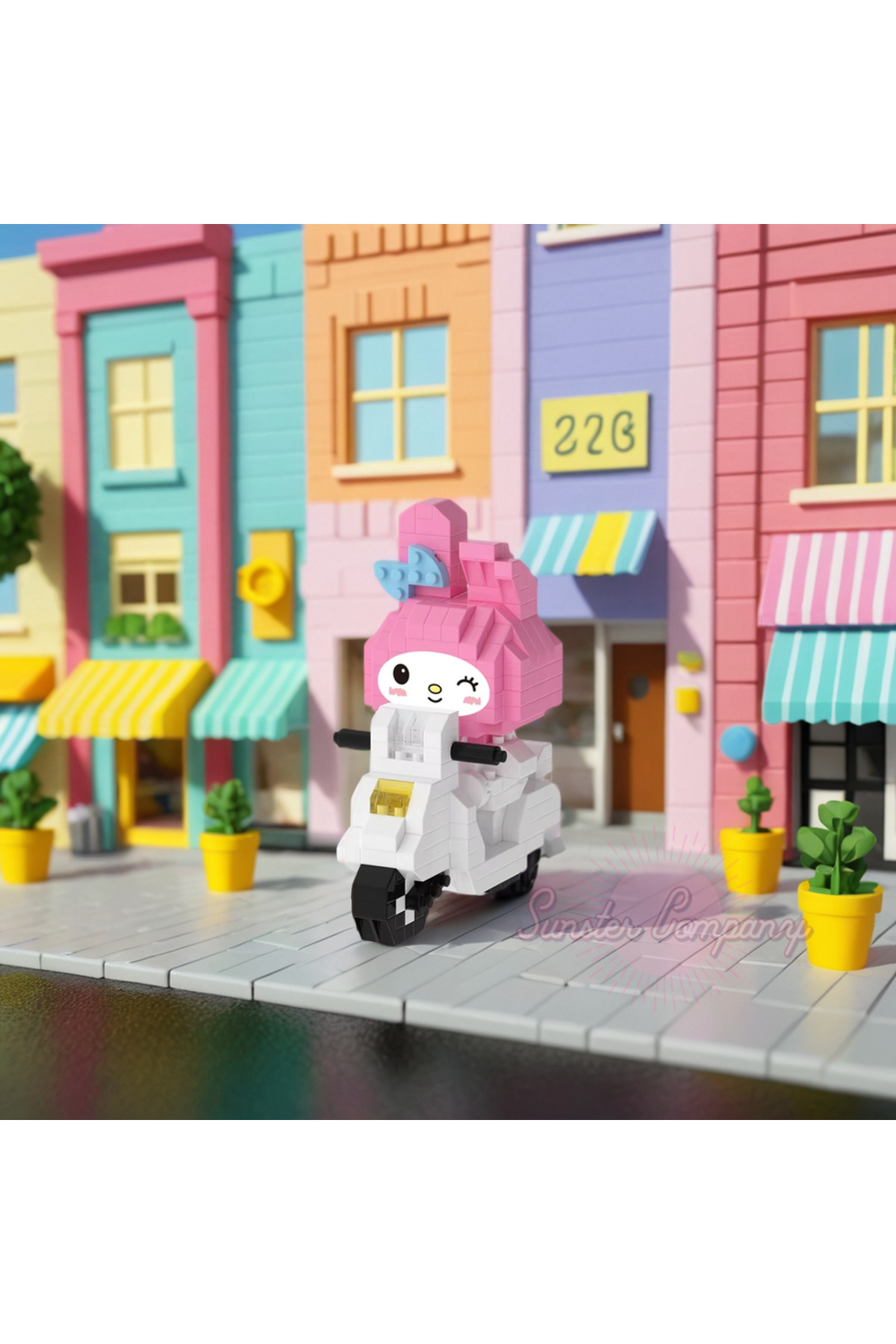 پازل سه بعدی MY MELODY SCOOTER – مجموعه بلاک DIY سری SANRIO | 334 PIECE TUTORIAL MEKANSM