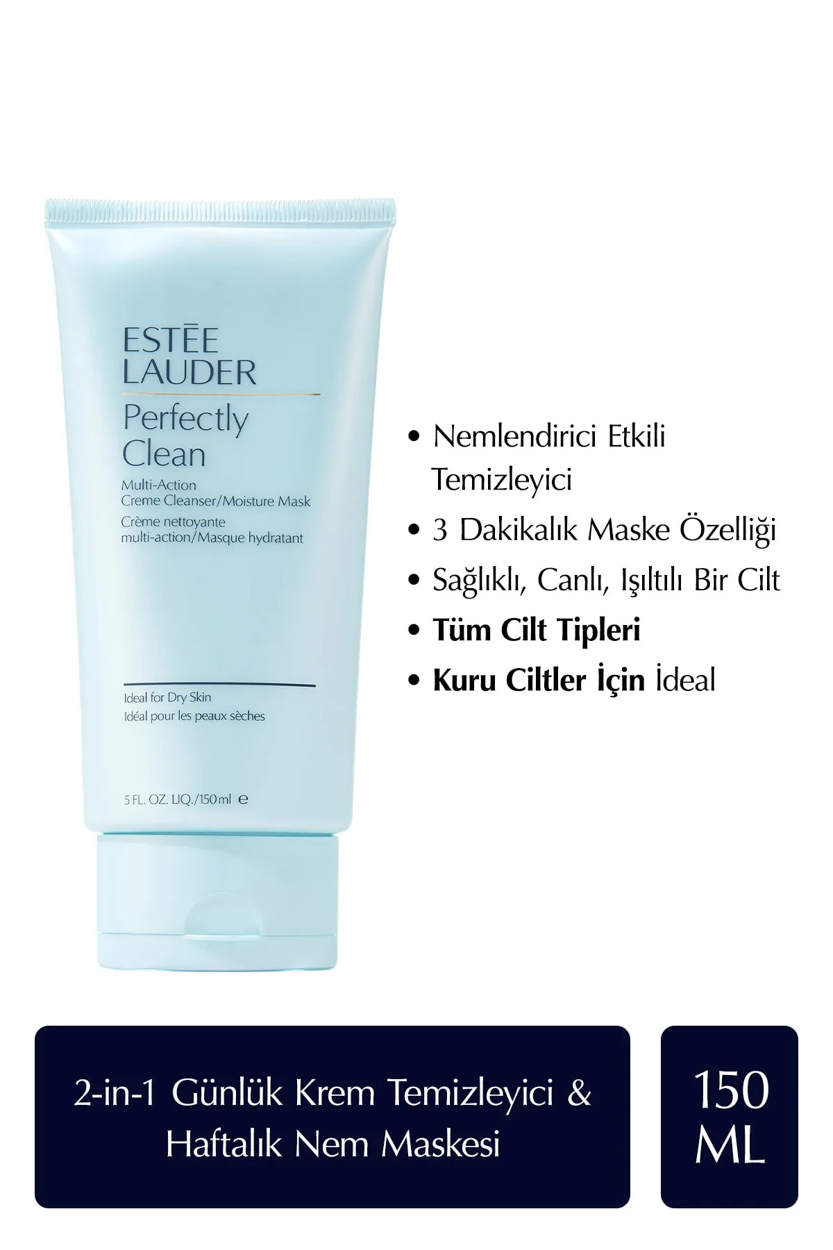 پاک کننده صورت کرم مرطوب کاملا تمیز برای پوست های خشک 150 میل اورجینال Estee Lauder