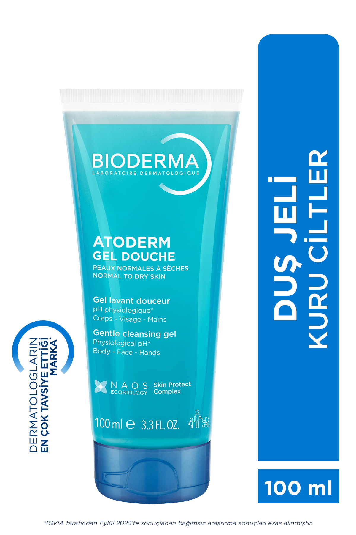 Bioderma ژل حمام مرطوب کننده پوست خشک بچه ها و بزرگسالان