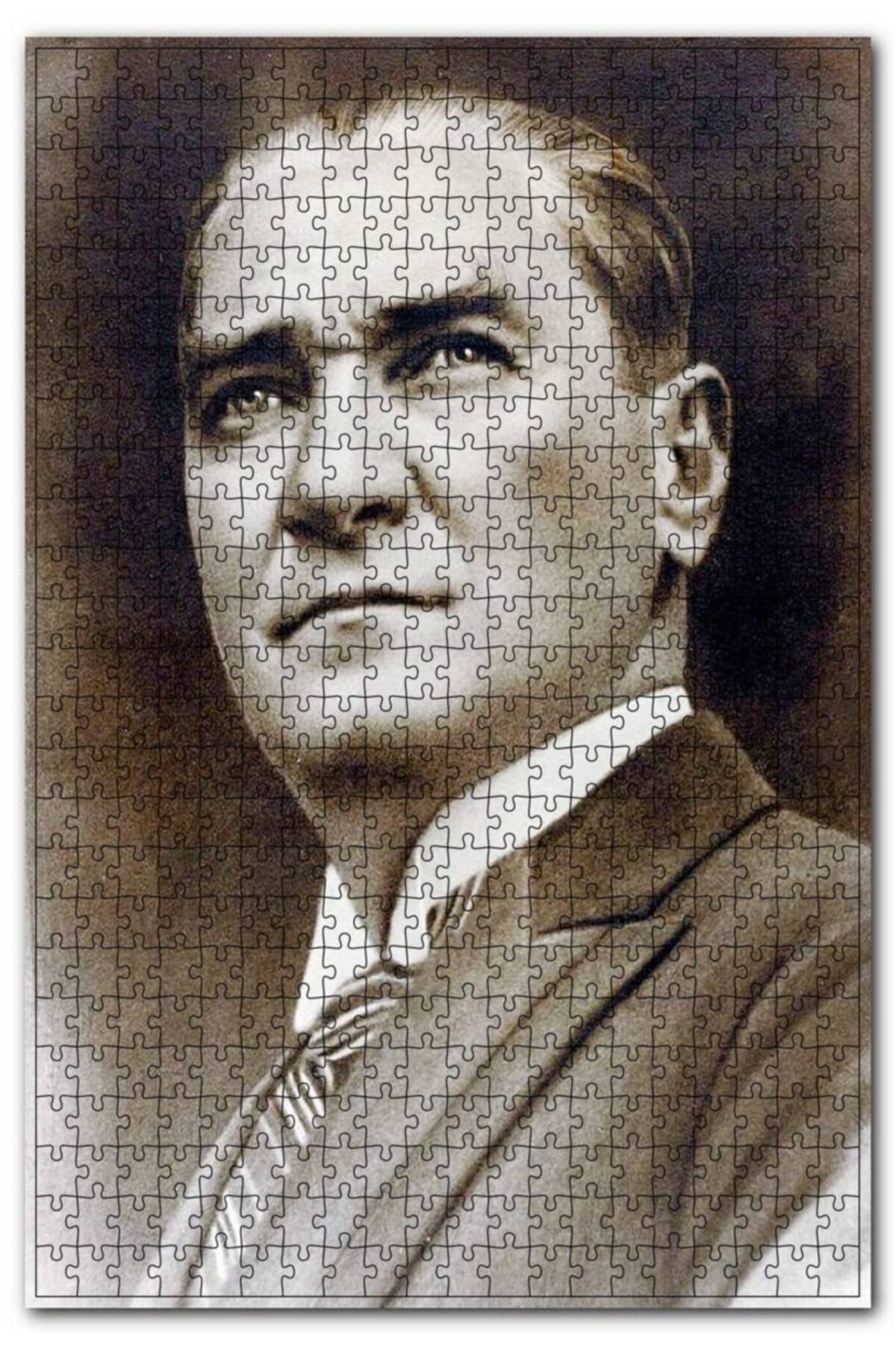 پازل نزدیک پرتره آتاتورک در 500 تکه اره منبت کاری مویی ام دی اف چوب Cakapuzzle