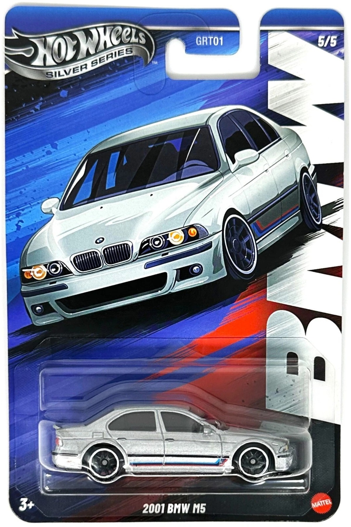 ماشین اسباب بازی مدل کارت بلند بی ام و M5 سری نقره ای 2001 از ترکیه HOT WHEELS