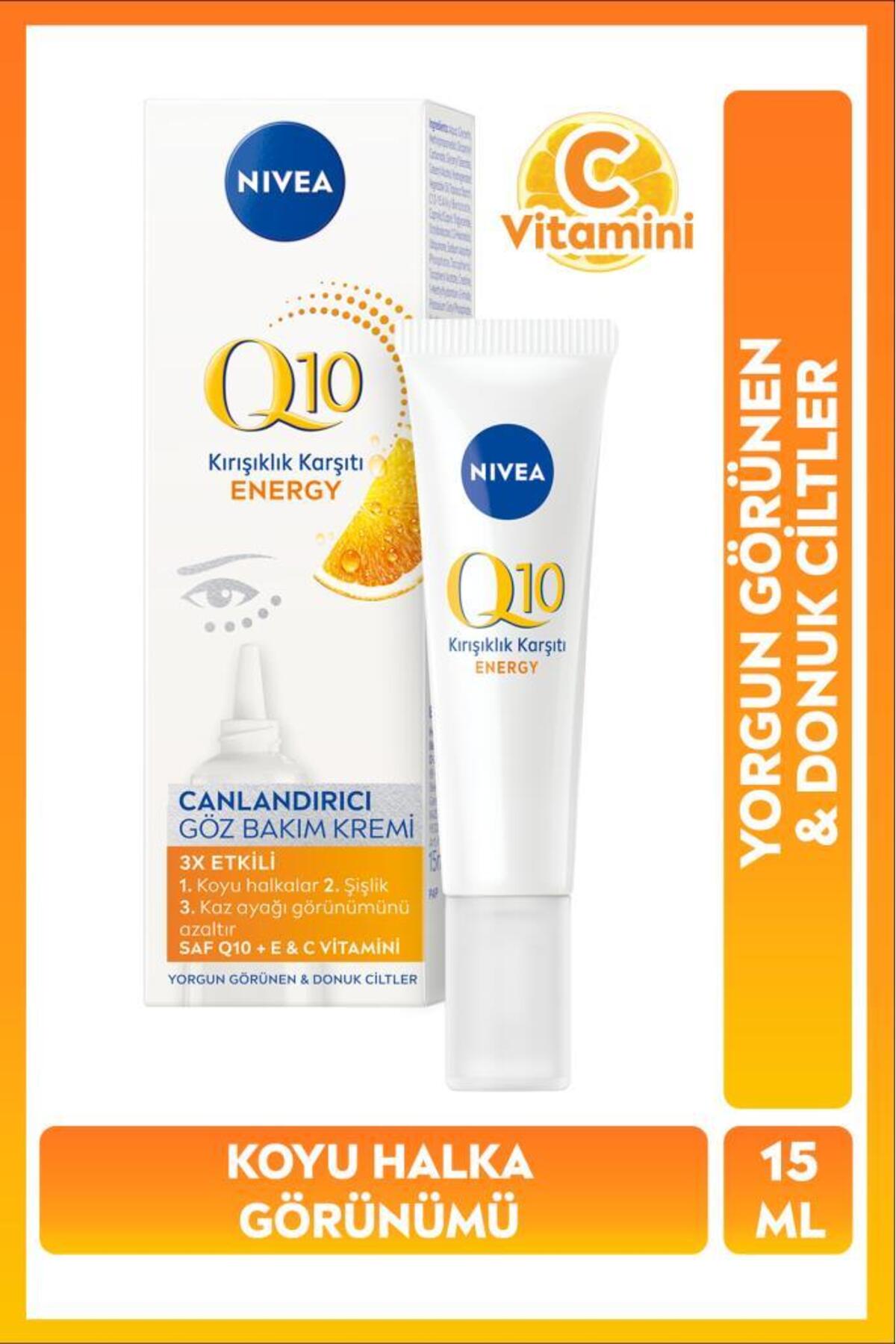 کرم دور چشم مراقبت از احیا کننده انرژی Q10 15 میلی لیتری ضد سیاهی پای کلاغی ویتامین C NIVEA