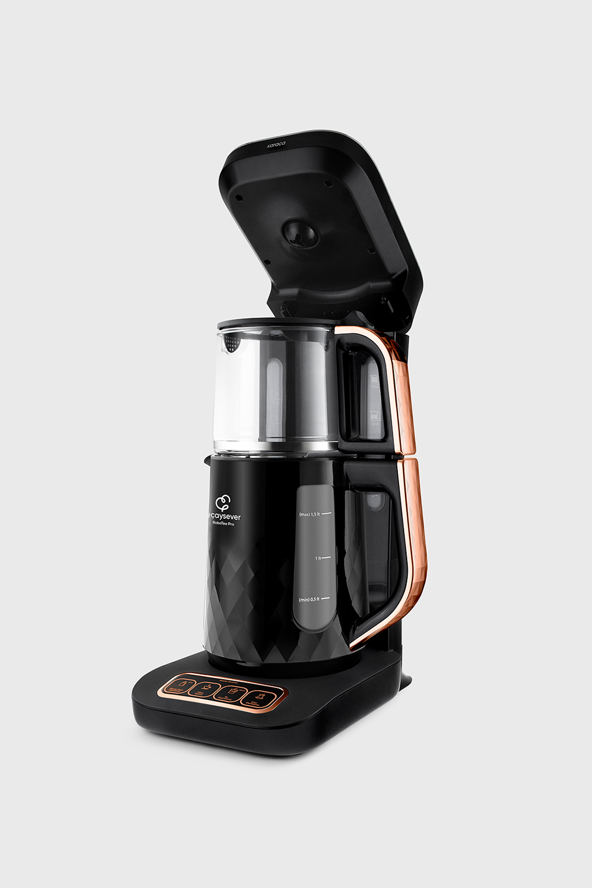 چای ساز ROBOTEA PRO QUARTZ 4 IN 1 TAKING TEA MACHINE مشکی COPPER اورجینال Karaca