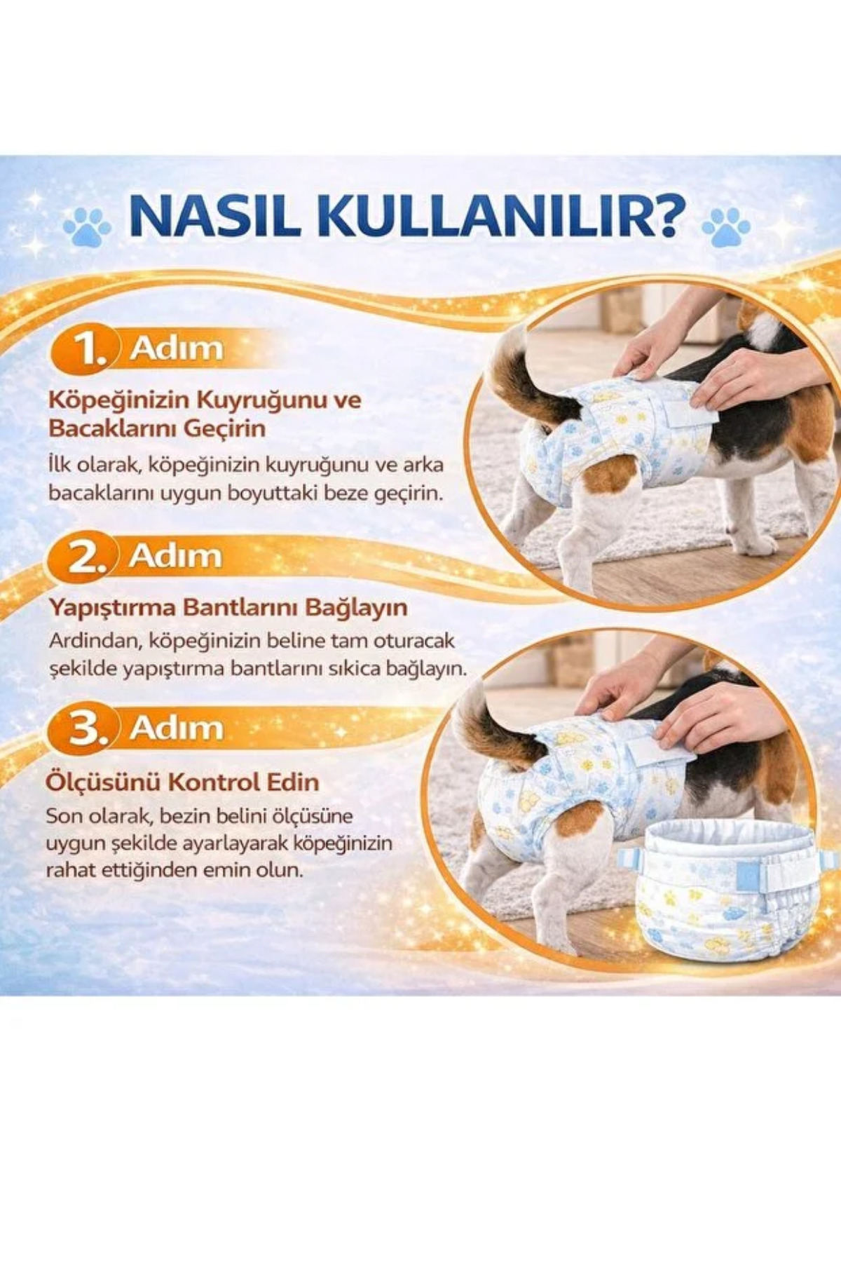 پوشک شورتکی سگ و گربه یوفیکس UFİX، سایز XXS، بسته ۱۰ عددی