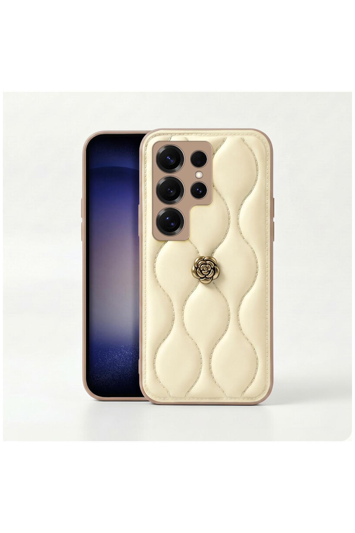 کاور و قاب محافظ سامسونگ گلکسی S25 ULTRA COMPATIBLE ZEBANA CAMELLIA چرمی BEIGE اورجینال Zebana