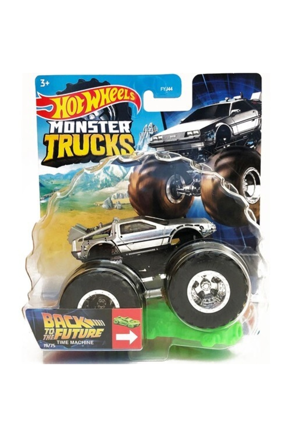 ماشین اسباب بازی MONSTER TRUCKS BACK TO THE FUTURE MACHINE TIME HOTWHEELS بازگشت به آینده GM DMC DELOREAN از ترکیه HOT WHEELS
