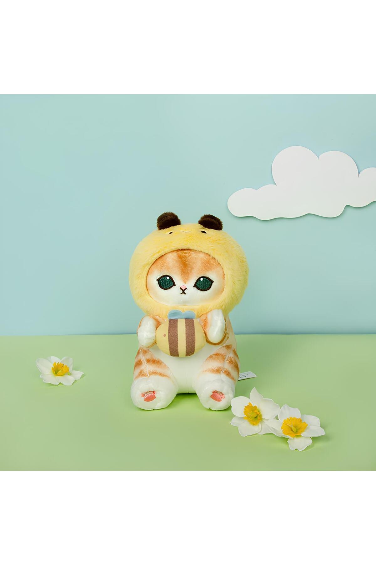 اسباب بازی های پشمی لباس گربه زنبور عسل 25 سانتی متر موفوسند بچه مخملی SANRIO KAWAII سلام NB market
