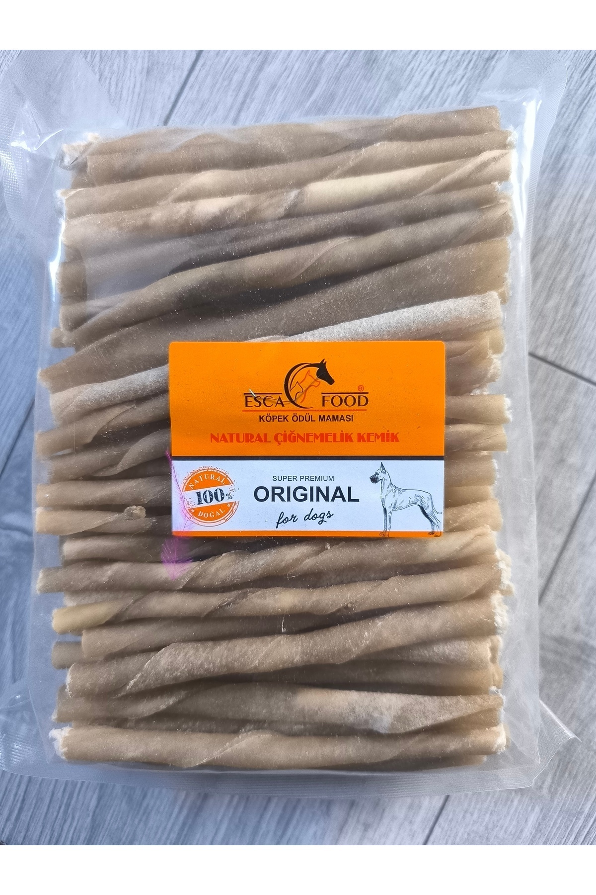 تشویقی استخوانی سگ اسکا Esca Naturel، پیچ‌خورده، ۱۲ سانتی‌متر، ۱۰۰ عددی، ۵۰۰ گرم