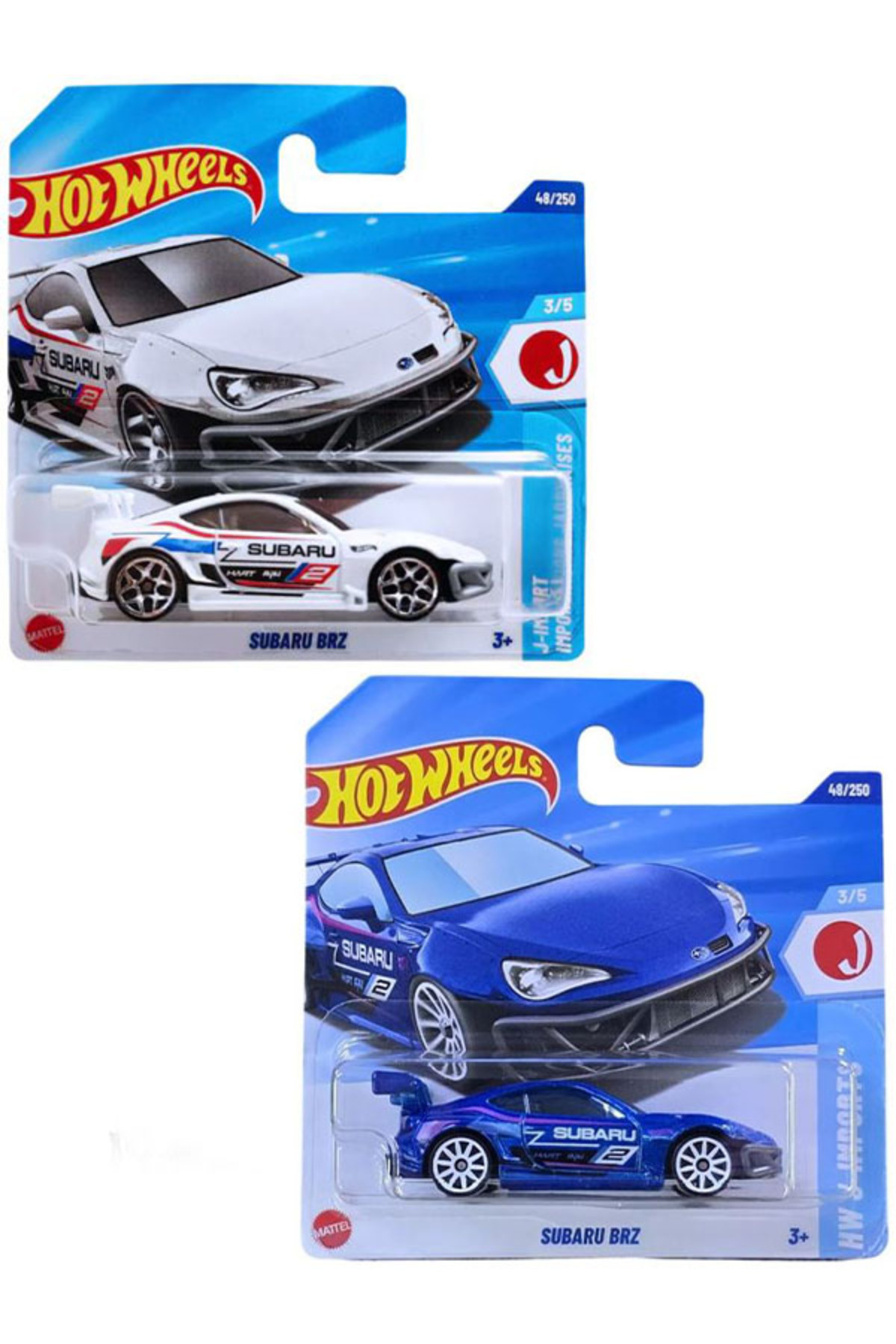 ماشین اسباب بازی مجموعه 2 سوبارو BRZ آبی و سفید 1 64 از ترکیه HOT WHEELS