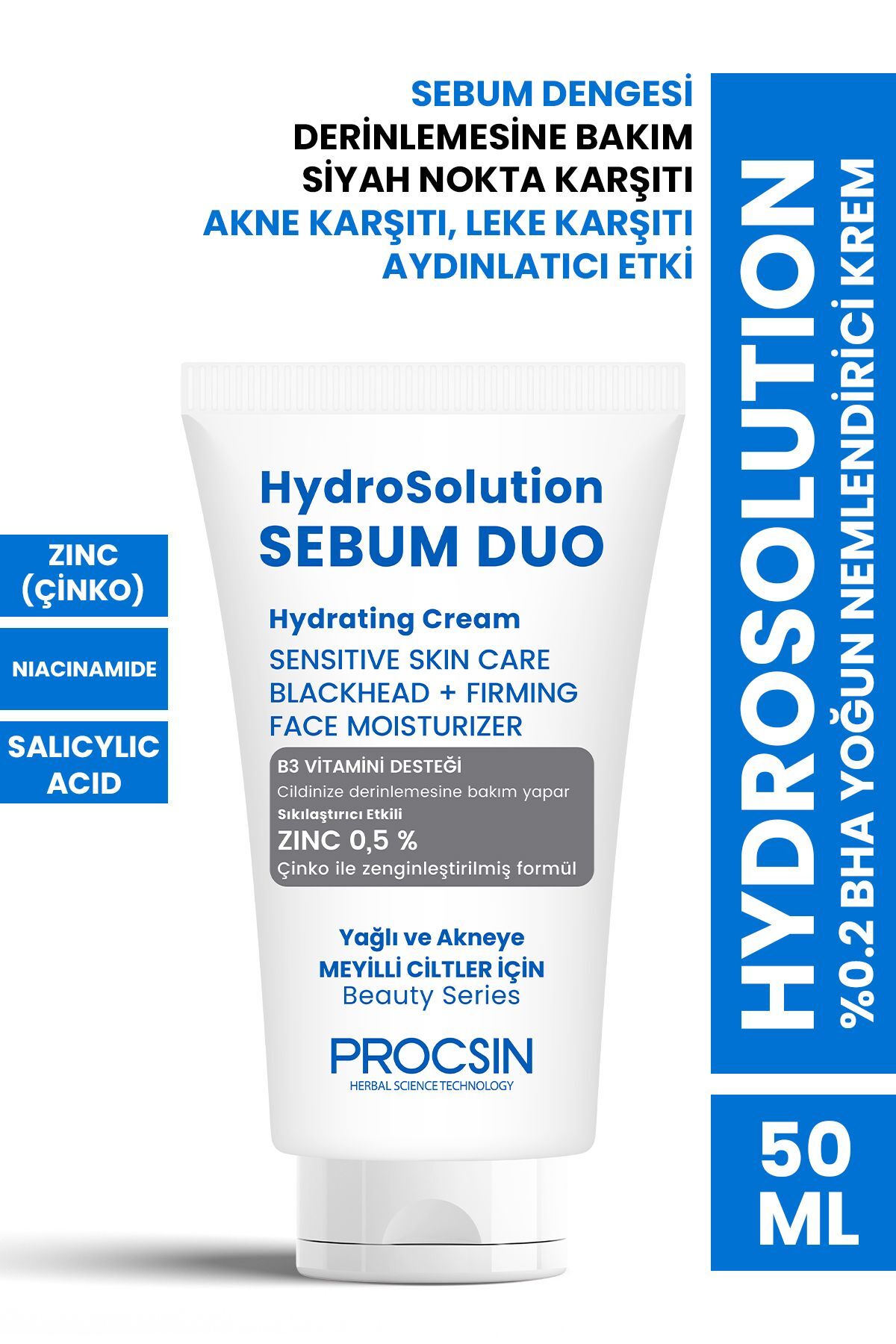 کرم بدن HYDROSOLUTIONS 0.2 ٪ مرطوب کننده فشرده BHA 50 میل PROCSIN