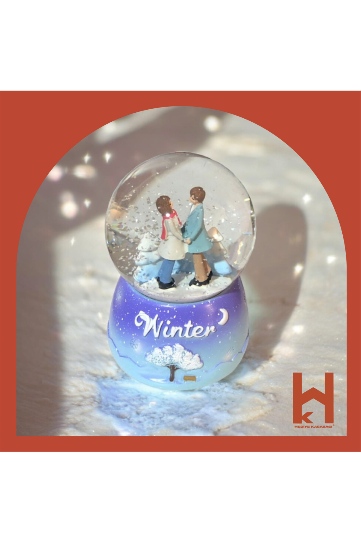 گوی برفی SNOW GLOBE کت آبی مردانه سایز بزرگ از ترکیه Hediye Kasabası