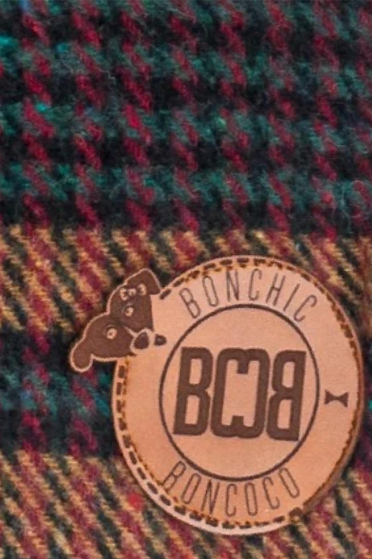 کاپشن دافل کلاه‌دار سگ بونچیک بون‌کوکو BONCHICBONCOCO BCBC، قهوه‌ای-آبی قهوه‌ای و آبی
