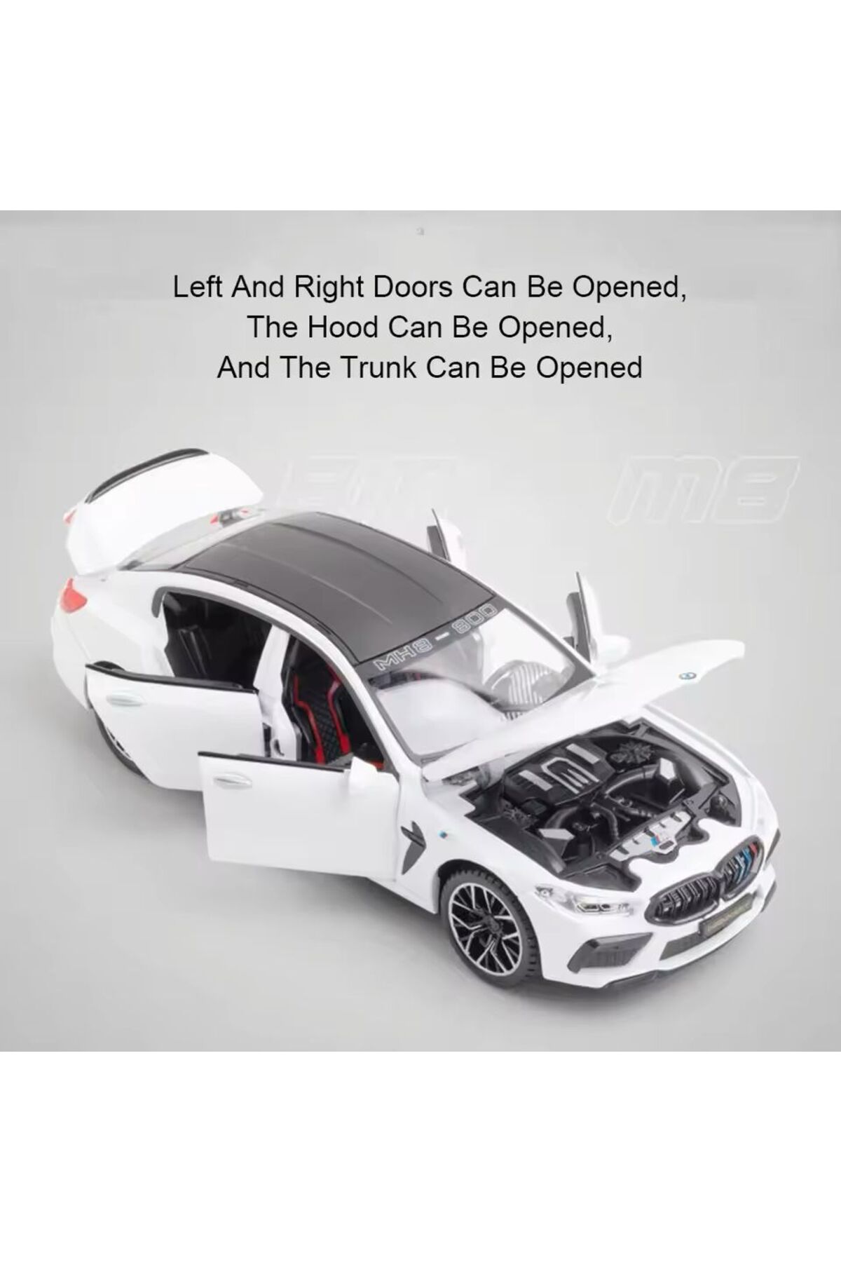 مدل خودرو BMW M8 DIECAST METAL 1.24 SCALE CAR DOOR TRUNK HOOD OPENS سفید CARS ورزشی اورجینال scntoys