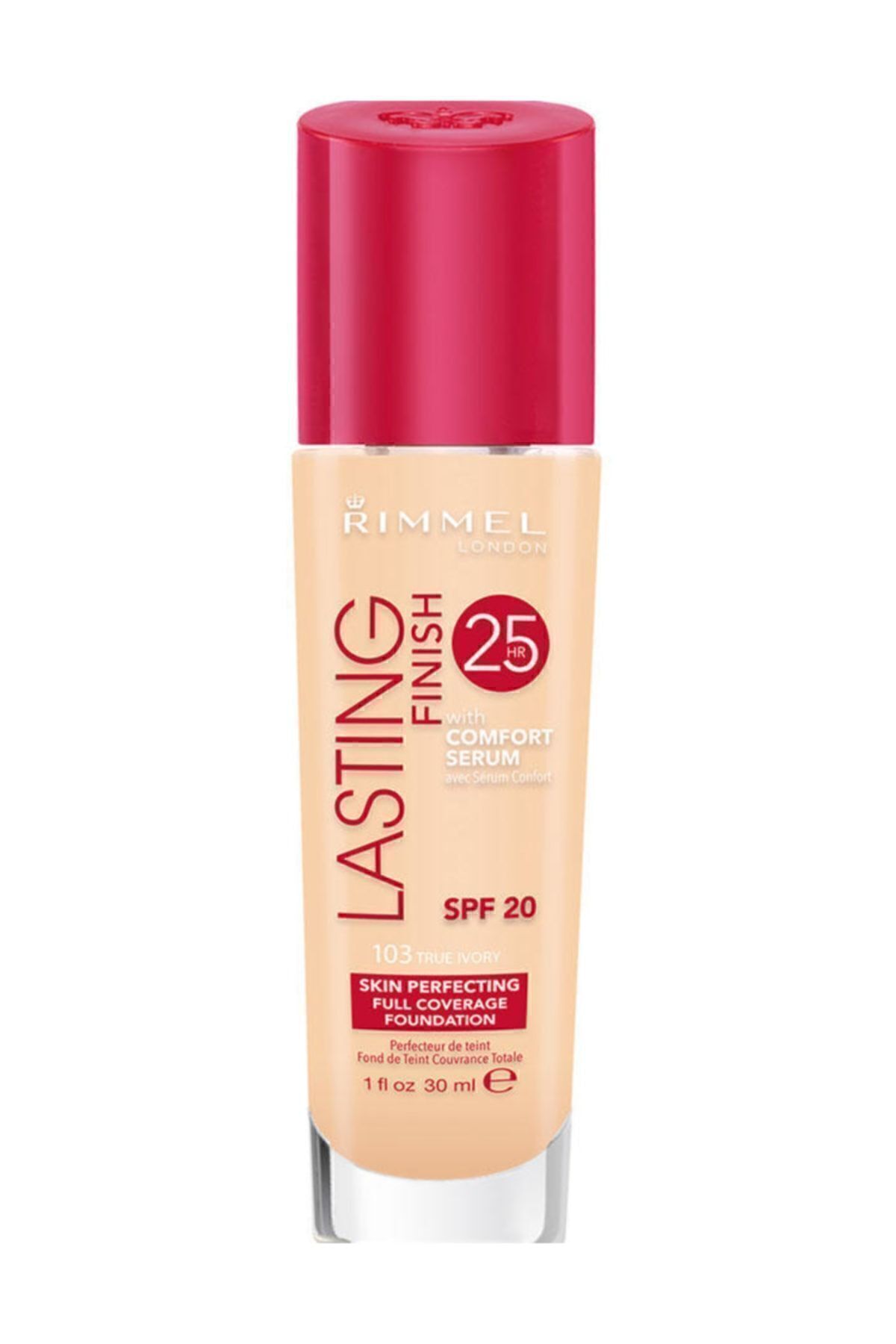 کرم پودر بی‌نقص مدل Lasting Finish شماره 103 رنگ بژ ریمل لندن Rimmel London