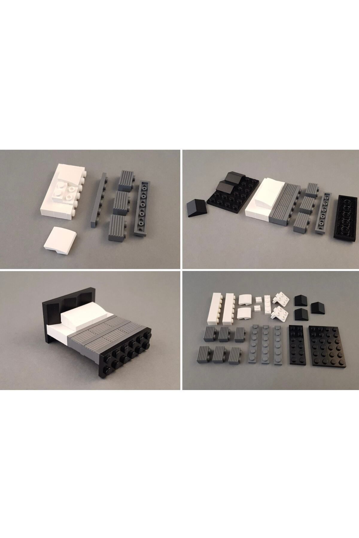 لگو و اسباب بازی های ساخت محور لوازم جانبی MOC سفارشی MINIFIGURE CITY ساختمان مدولار اتاق تخت مشکی اورجینال LEGO
