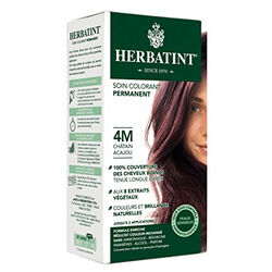 رنگ موی دائمی گیاهی هرباتینت Herbatint مدل 4M Chatain Acajou، ژل رنگ و محلول ظهور گلیکول ۶۰ میلی‌لیتری