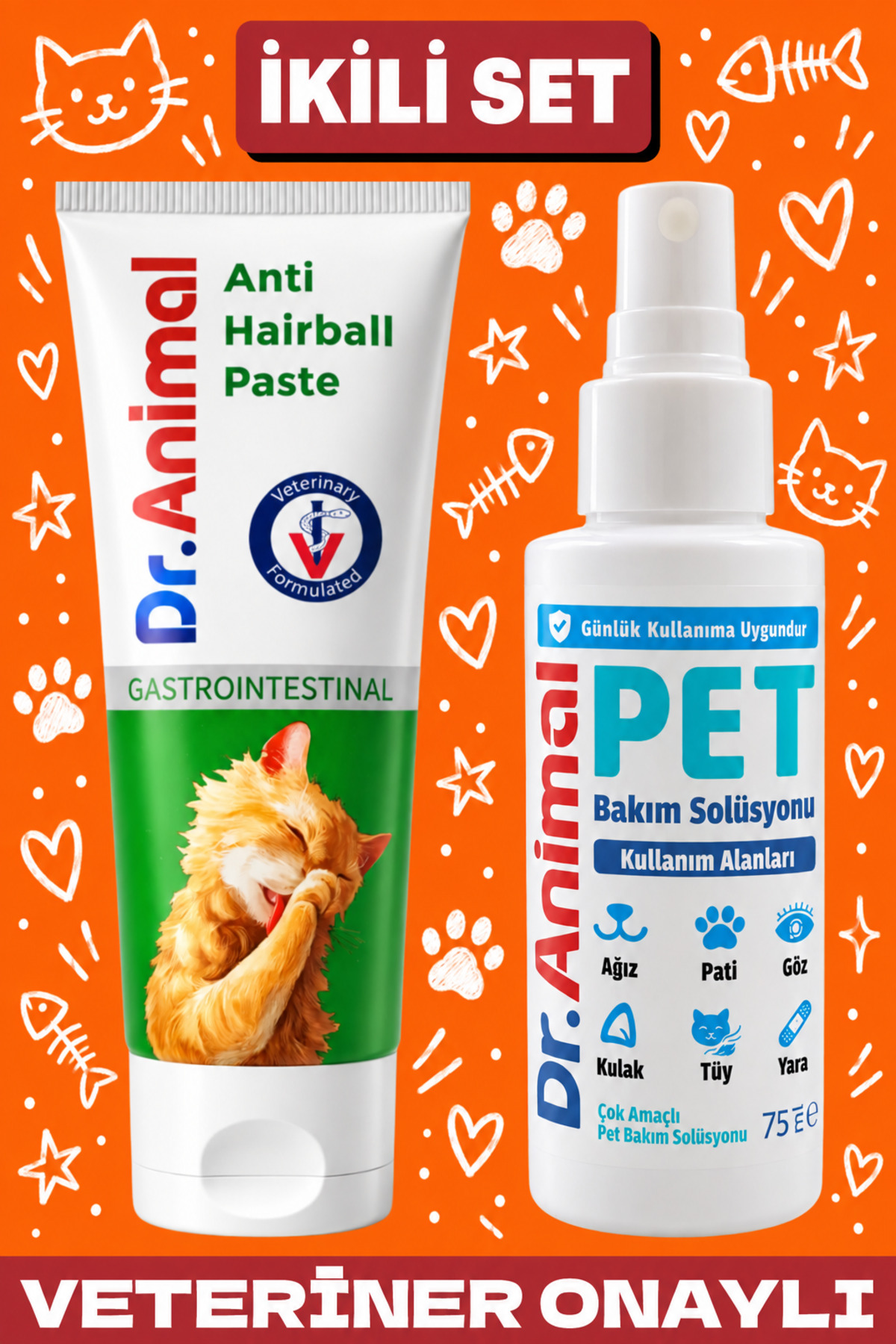 خمیر مالت گوارشی گربه دکتر انیمال Dr. Animal، ۷۵ میلی‌لیتر، مجموعه ۲ عددی
