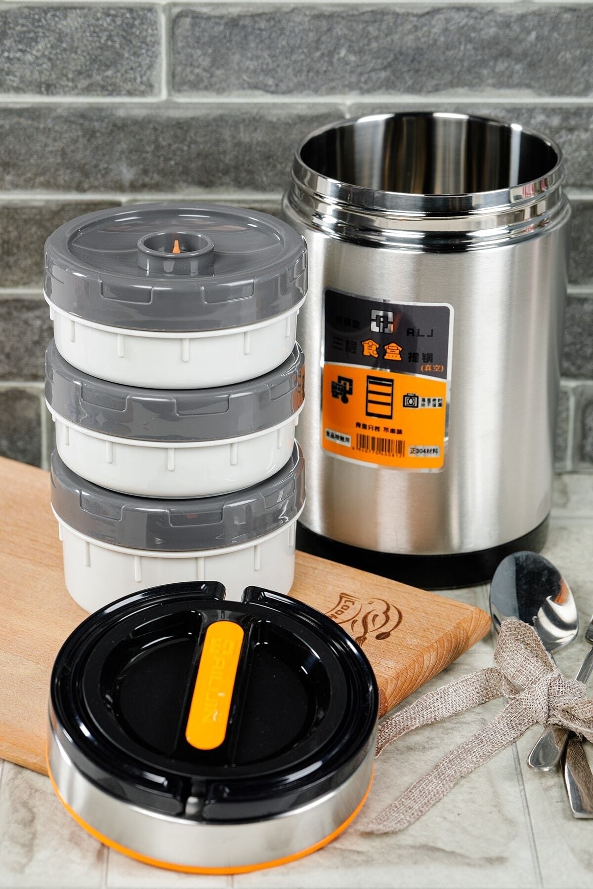 فلاسک جعبه ناهار قمقمه غذا 3 لایه ضد نشتی YK1090 1.9 لیتری لوکس استیل زنگ اورجینال Cooker