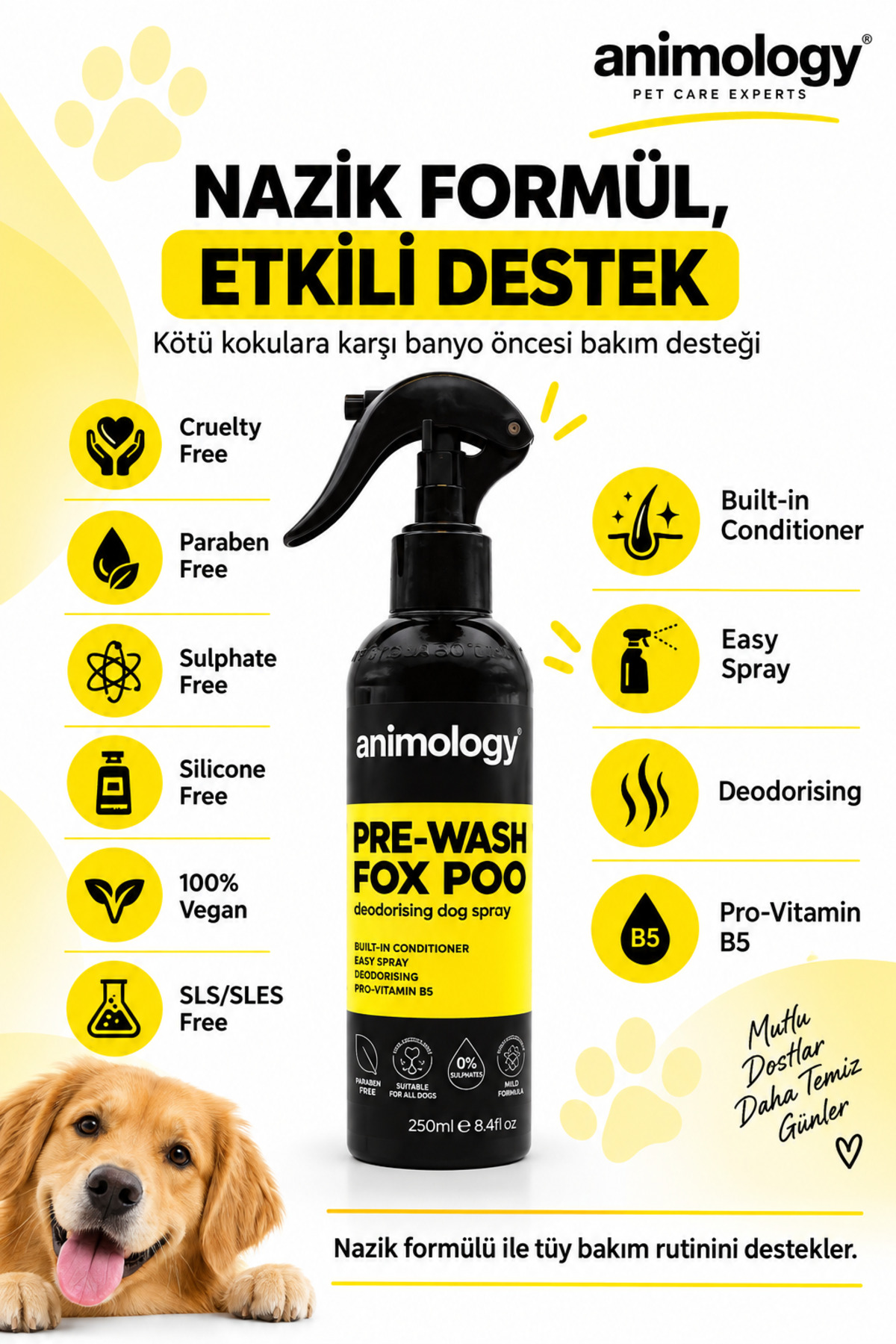 اسپری پیش‌شست‌وشوی سگ انیمولوژی Animology Pre-Wash Fox Poo، ۲۵۰ میلی‌لیتر