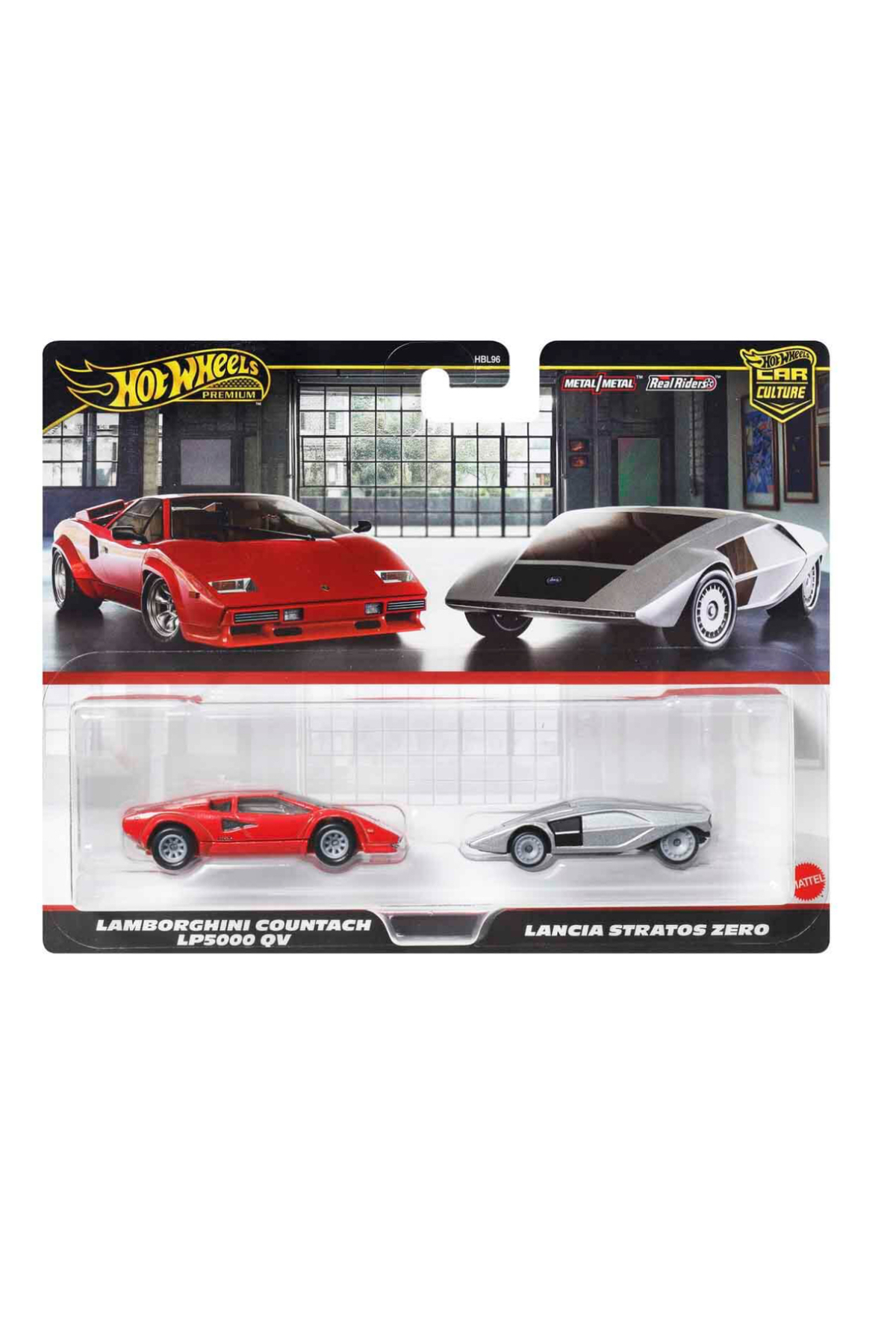 ماشین اسباب بازی PREMIUM LAMBORGHINI COUNTACH LP5000 QV و LANCIA STRATOS ZERO هات ویلز اورجینال HOT WHEELS