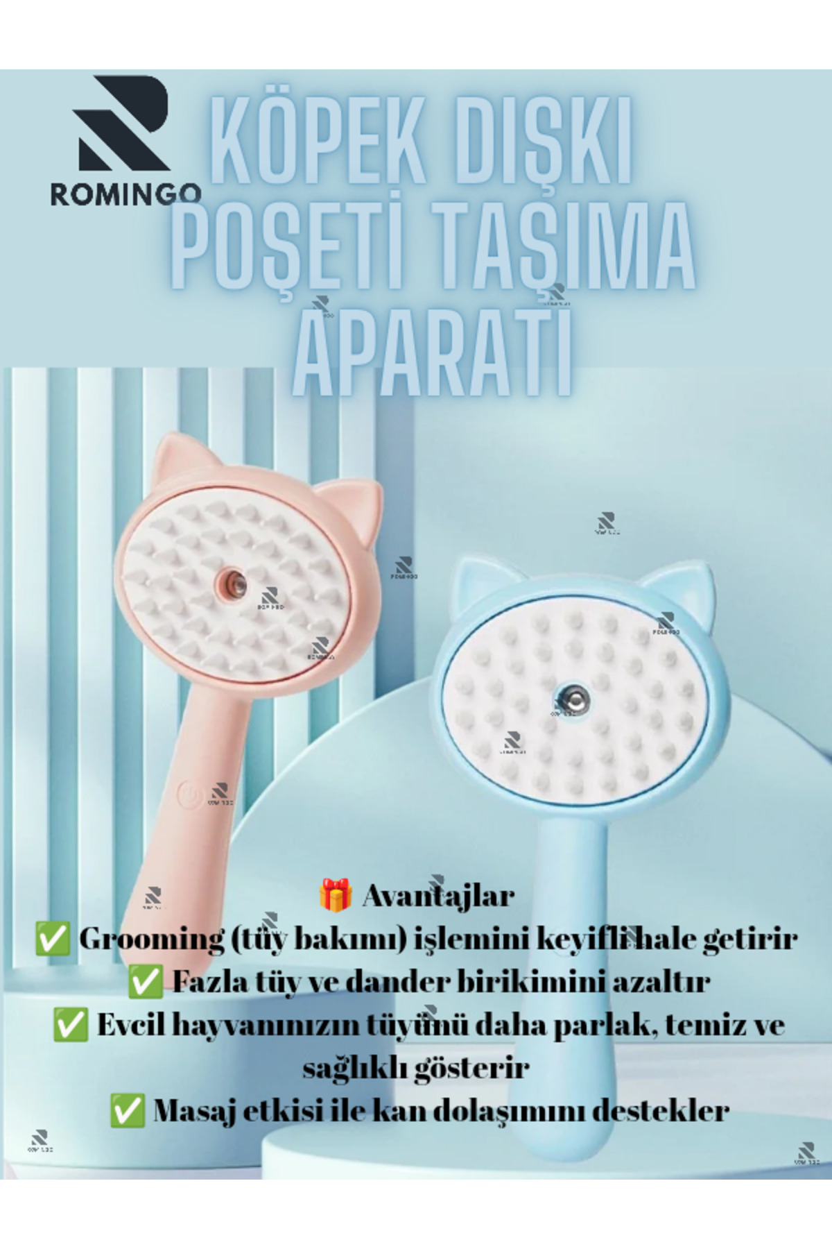 شانه بخاردار حیوانات خانگی رومینگو Romingo مدل RK056، مناسب گربه و سگ