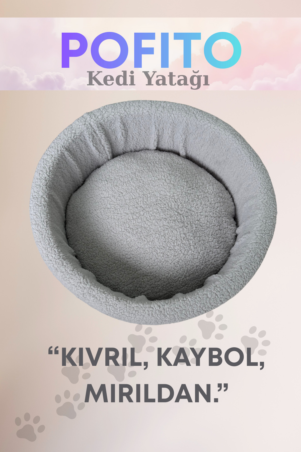 جای‌خواب گرد گربه و سگ Pofito از جونگولیکا Jungolica Pet Products Jungolica خاکستری