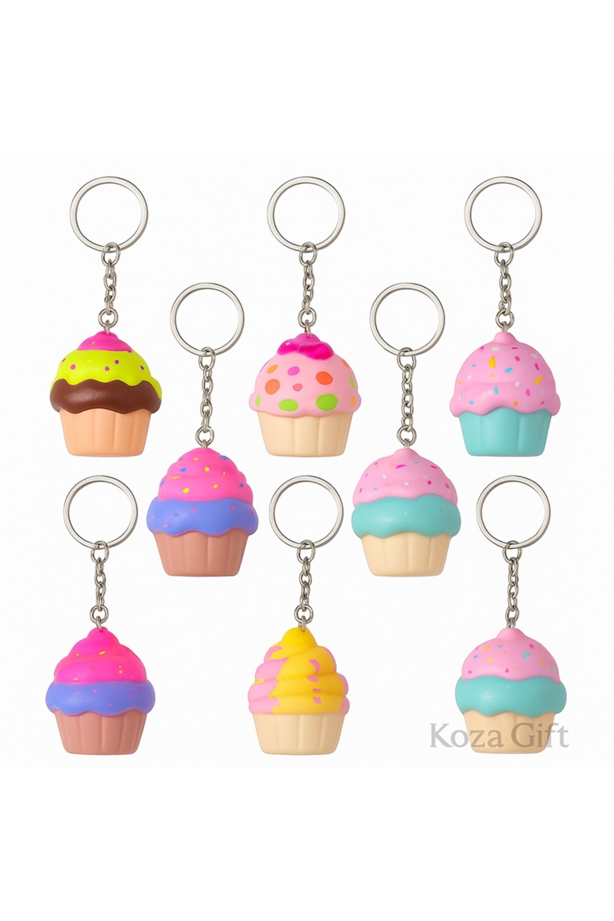 جلیقه کلید جاکلیدی کاپ کیک SQUISHY حمل و نقل مدل مختلط اسباب بازی SOFT STRESS RELIEF 1 PIECE keyfisepet en keyifli sepet
