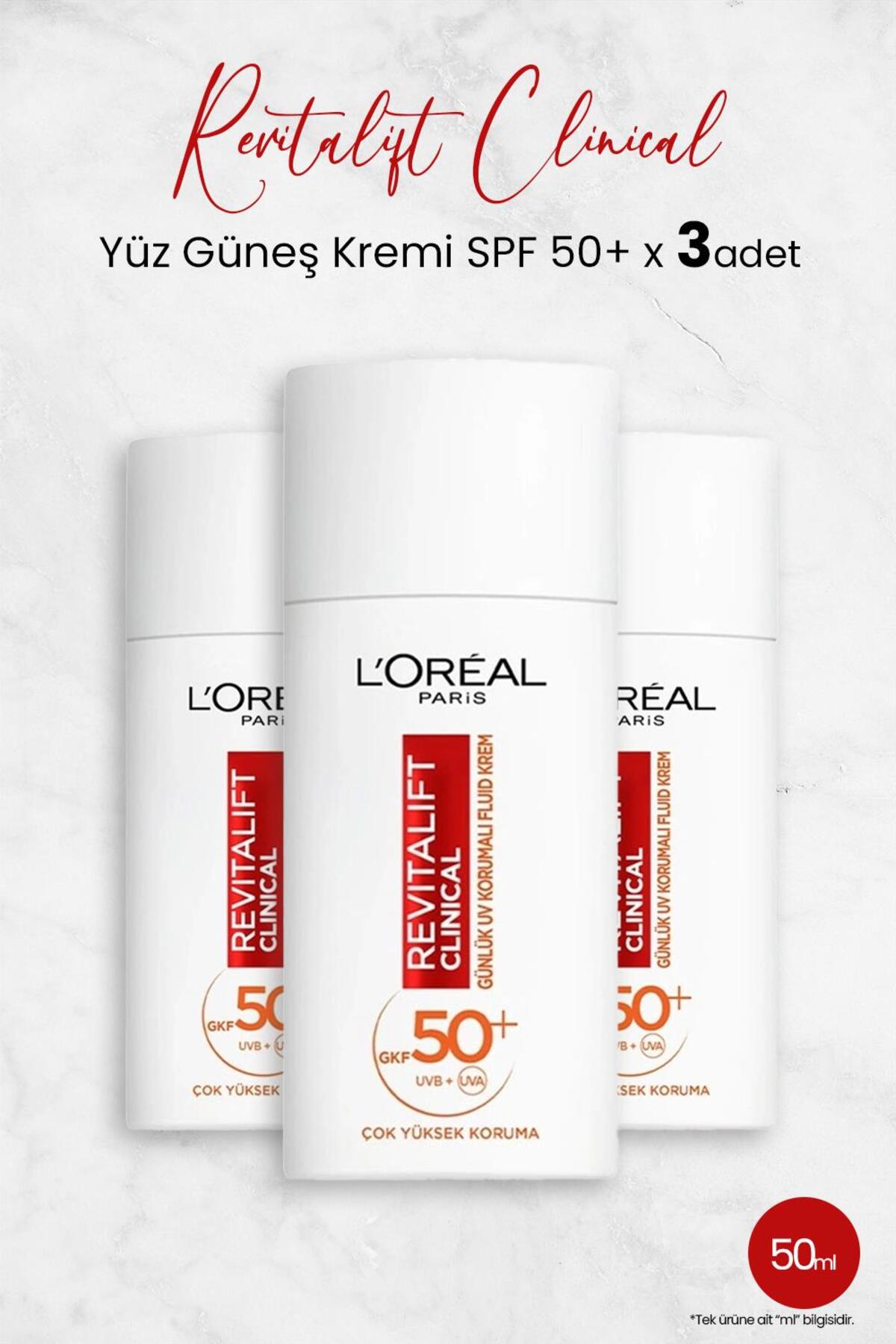 کرم ضد آفتاب صورت LOREAL PARIS REVITALIFT CLINICAL SPF 50+ FACE 50 میل X 3PCS L'Oreal Paris