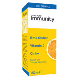 مکمل غذایی مایع ویتاپیور Vitapure Immunity با بتاگلوکان، ویتامین C و روی، ۱۵۰ میلی‌لیتر اگه فارما Ege Pharma