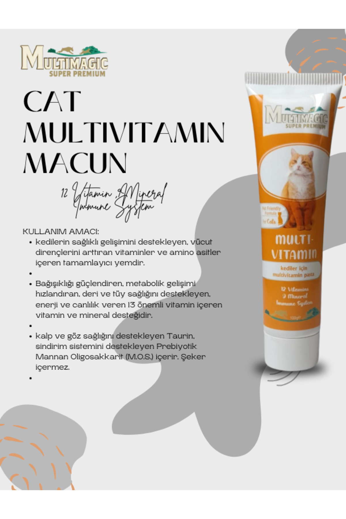 خمیر مولتی‌ویتامین گربه مولتی مجیک Multi Magic 2+1