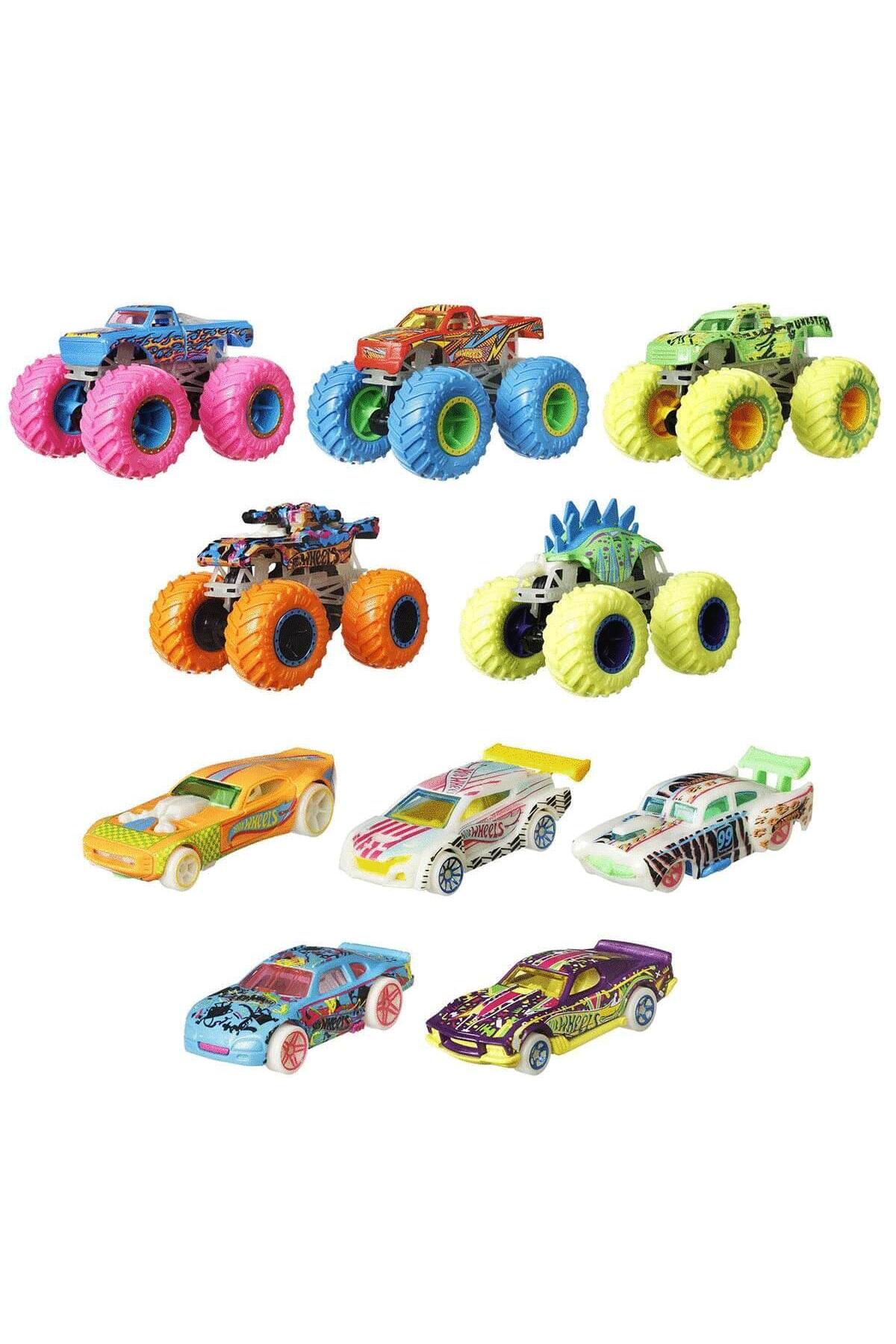 اسباب بازی های فیگور دیگر HCB57 هیولا کامیون ها در تاریکی وسایل نقلیه می درخشند از ترکیه HOT WHEELS