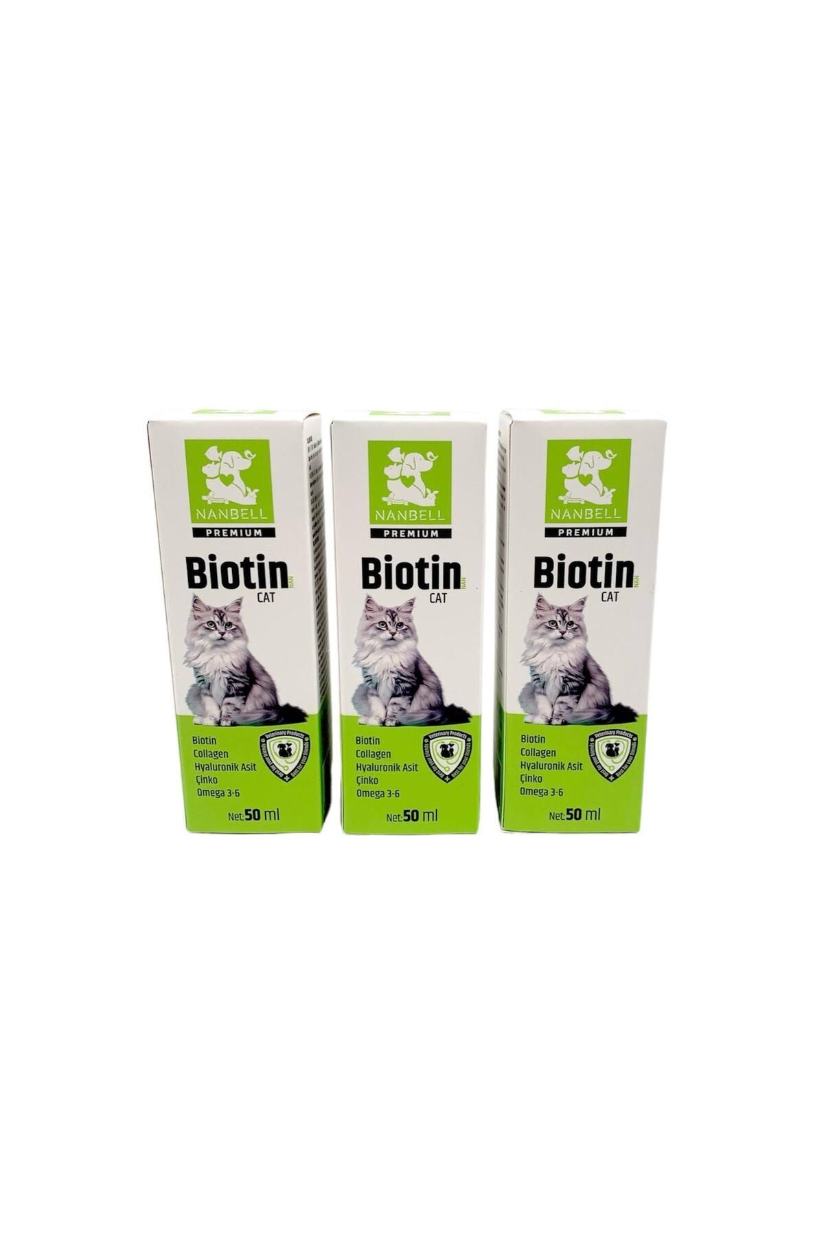 مکمل گربه نانبل Nanbell با بیوتین، کلاژن و امگا ۳-۶، بسته ۳ جعبایی 50 ml