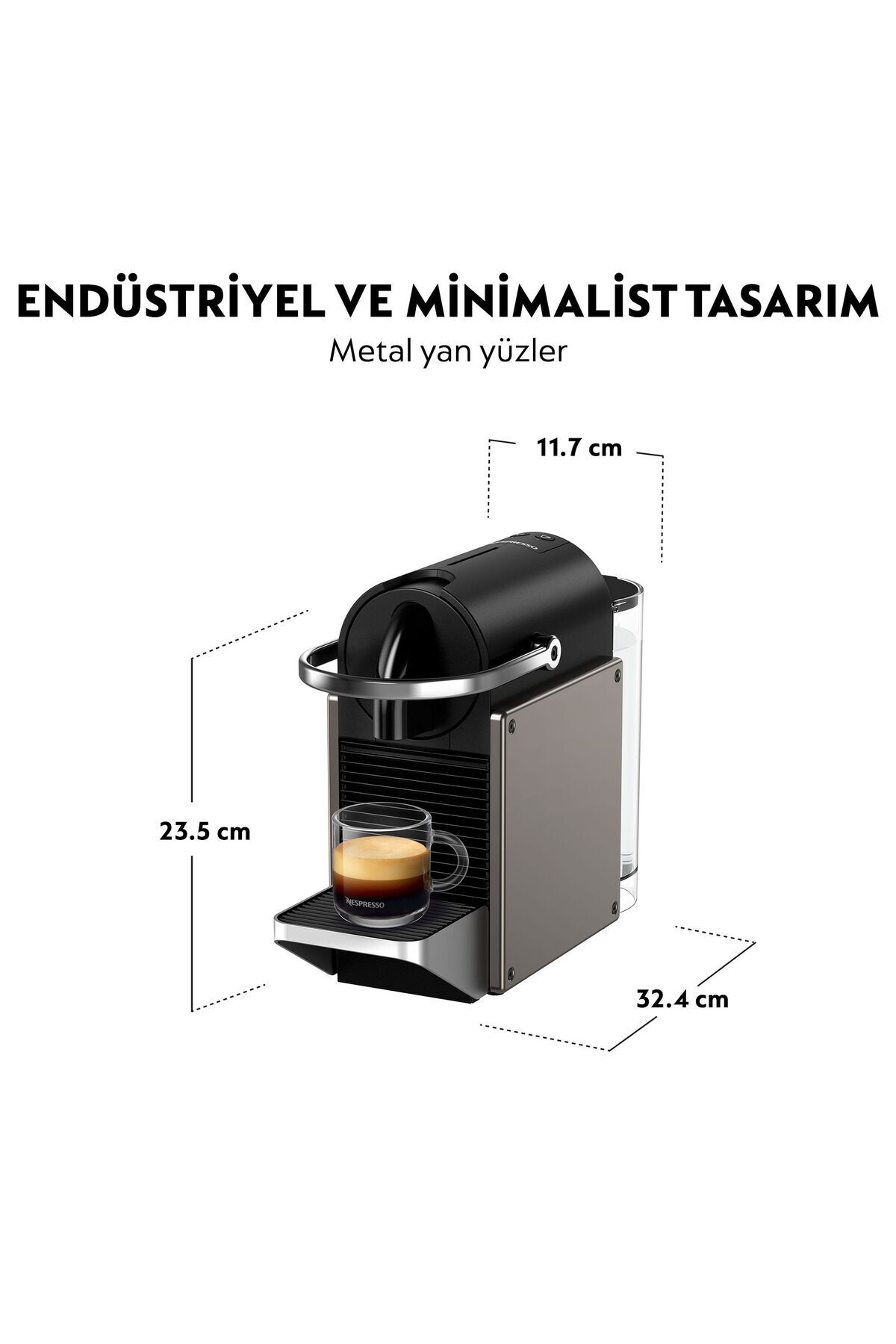 دستگاه اسپرسو و کاپوچینو قهوه C62 PIXIE تیتان اورجینال Nespresso