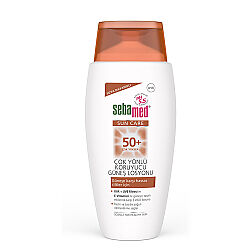 لوسیون ضدآفتاب مولتی پروتکت سبامد Sebamed با SPF 50 مقاوم در برابر آب حجم ۱۵۰ میلی‌لیتر
