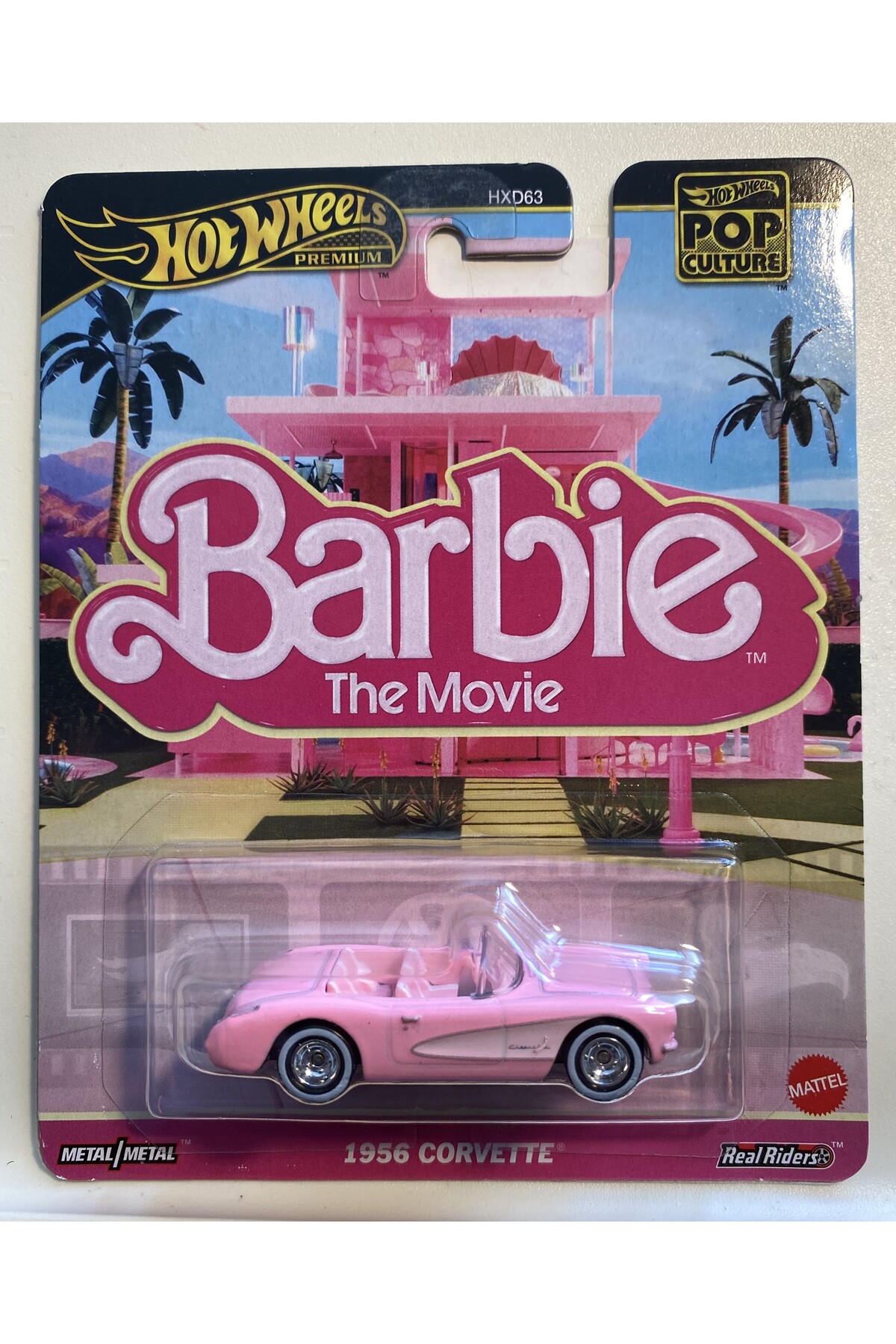 مدل خودرو PREMIUM 1956 CORVETTE BARBI فیلم HXD63 هات ویلز اورجینال HOT WHEELS